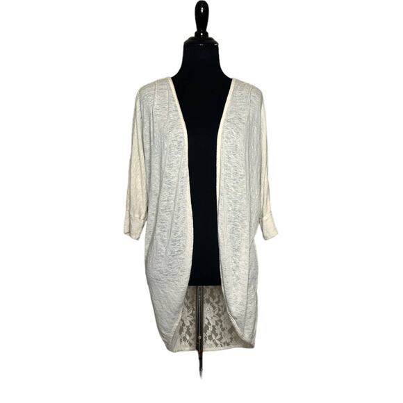 Mod Lusive cream laced back open front cardigan size Small - Picture 1 of 11